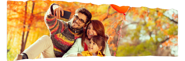 familiefoto in de herfst