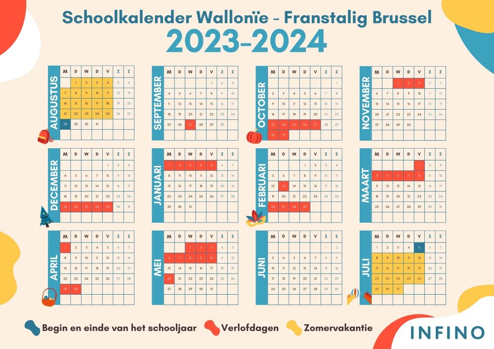 Infino blogs et conseils sur l'éducation  Le nouveau calendrier scolaire  en Fédération Wallonie-Bruxelles
